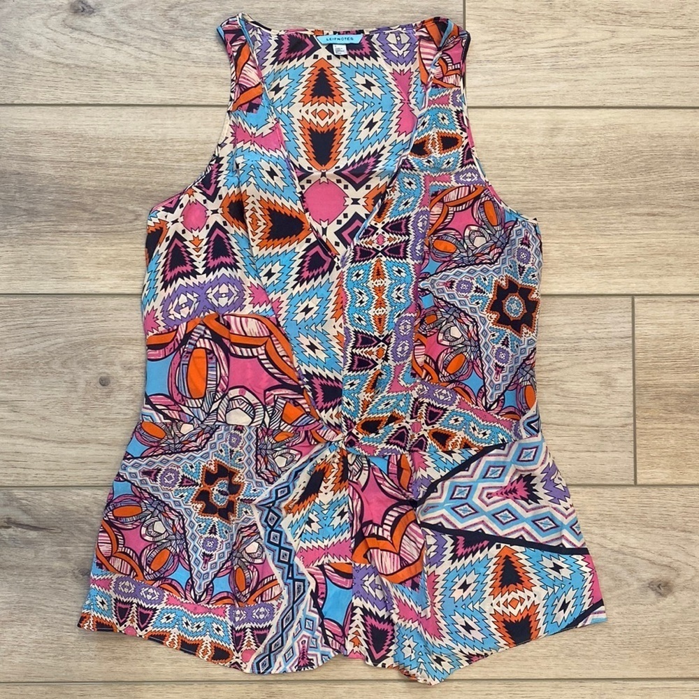 Anthropologie Silk Tank Top Dopamine Dressing Day to Night Patterned XS‎